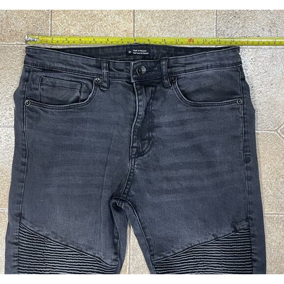 BDG Charcoal Distressed Skinny Stretch Jeans 31 Women's Zip Ankle Textured - Picture 6 of 13
